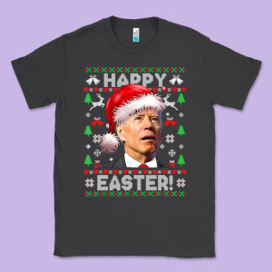 Santa Joe Biden Happy Easter Ugly Christmas Classic Tee Designed By Maiphamdesign