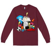 Burgundy Soccer Frappe Coffee Long Sleeve Tee - FaDigitalArtStudio
