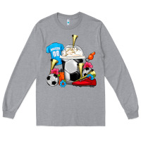Heather Grey Soccer Frappe Coffee Long Sleeve Tee - FaDigitalArtStudio