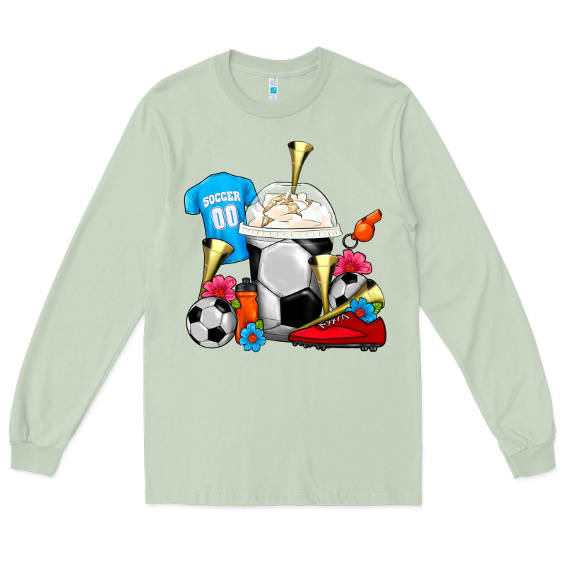 Soccer Frappe Coffee Long Sleeve Tee by FaDigitalArtStudio | Teevron
