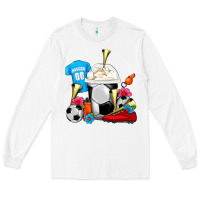 White Soccer Frappe Coffee Long Sleeve Tee - FaDigitalArtStudio