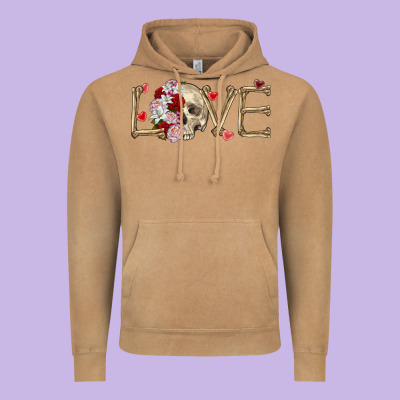 Skull Love Valentine's Day Vintage Hoodie Designed By Fadigitalartstudio
