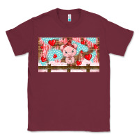 Burgundy cute pig Classic Tee - TumblerDesignByShophia