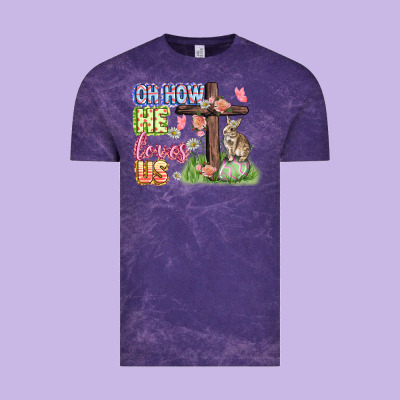 Oh How He Loves Us Easter Day Vintage Tee Designed By Cowgirlartshop