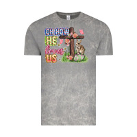 Cloud Rock Oh how he loves us Easter Day Vintage Tee - CowGirlArtShop