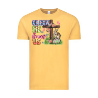 Vintage Mustard Oh how he loves us Easter Day Vintage Tee - CowGirlArtShop