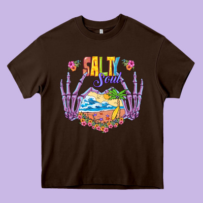 Salty Soul Heavy Core Tee Designed By Nancycooperartshop