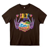 Chocolate Brown Salty soul Heavy Core Tee - NancyCooperArtShop