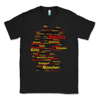 Black germany map silhouette towns cities flag berlin travel t shirt Classic Tee - maiPhamDesign
