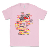 Bubblegum Pink germany map silhouette towns cities flag berlin travel t shirt Classic Tee - maiPhamDesign