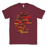 Burgundy germany map silhouette towns cities flag berlin travel t shirt Classic Tee - maiPhamDesign