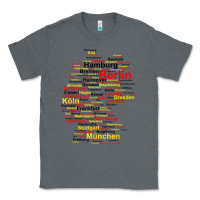 Charcoal Heather germany map silhouette towns cities flag berlin travel t shirt Classic Tee - maiPhamDesign