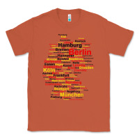 Germany Map Silhouette Towns Cities Flag Berlin Travel T Shirt Classic Tee | Teevron