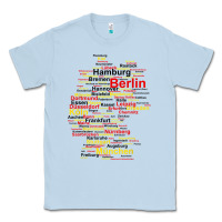 Dusty Blue germany map silhouette towns cities flag berlin travel t shirt Classic Tee - maiPhamDesign