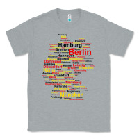Heather Grey germany map silhouette towns cities flag berlin travel t shirt Classic Tee - maiPhamDesign