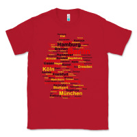Red germany map silhouette towns cities flag berlin travel t shirt Classic Tee - maiPhamDesign