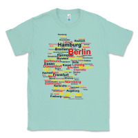 Seafoam germany map silhouette towns cities flag berlin travel t shirt Classic Tee - maiPhamDesign