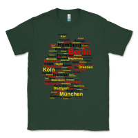 Sports Green germany map silhouette towns cities flag berlin travel t shirt Classic Tee - maiPhamDesign