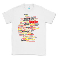 White germany map silhouette towns cities flag berlin travel t shirt Classic Tee - maiPhamDesign