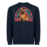 Navy french bulldog floral rainbow Heavyweight Sweatshirt - Artiststas