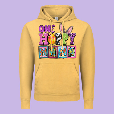 Easter Day One Hoppy Mama Vintage Hoodie Designed By Oliviacreatesart