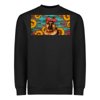 Black german shepherd with sunflowers license plate Heavyweight Sweatshirt - Artiststas