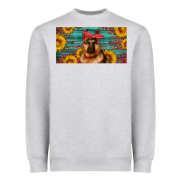 Heather Grey german shepherd with sunflowers license plate Heavyweight Sweatshirt - Artiststas