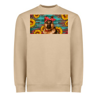 Mushroom german shepherd with sunflowers license plate Heavyweight Sweatshirt - Artiststas