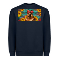 Navy german shepherd with sunflowers license plate Heavyweight Sweatshirt - Artiststas