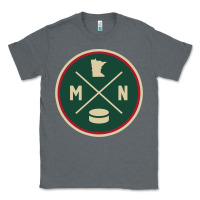 Charcoal Heather Classic Minnesota Hockey MN Outline Pullover Hoodie Classic Tee - maiPhamDesign