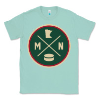 Seafoam Classic Minnesota Hockey MN Outline Pullover Hoodie Classic Tee - maiPhamDesign