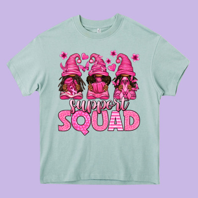 Breast Cancer Afro Gnomies Support Squad Heavy Core Tee Designed By Texasbilliewilder