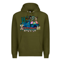 Army Green Happy Easter  truck Premium Hoodie - CowhideDigitalArt