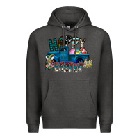 Charcoal Heather Happy Easter  truck Premium Hoodie - CowhideDigitalArt