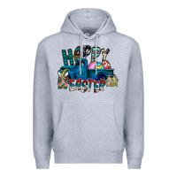 Heather Grey Happy Easter  truck Premium Hoodie - CowhideDigitalArt