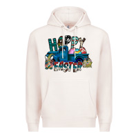 Pale Pink Happy Easter  truck Premium Hoodie - CowhideDigitalArt