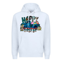 White Happy Easter  truck Premium Hoodie - CowhideDigitalArt