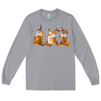 Heather Grey Fall Coffees Long Sleeve Tee - FaDigitalArtStudio