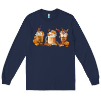 Navy Fall Coffees Long Sleeve Tee - FaDigitalArtStudio