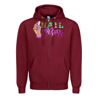 Burgundy nail boss Zipper Hoodie - BarkalooDesign