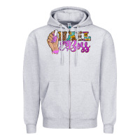 Heather Grey nail boss Zipper Hoodie - BarkalooDesign