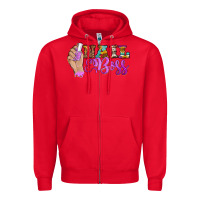 Red nail boss Zipper Hoodie - BarkalooDesign