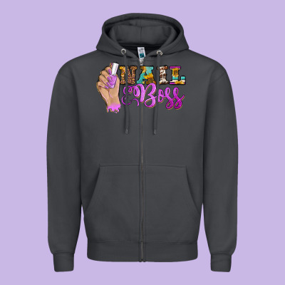 Nail Boss Zipper Hoodie Designed By Barkaloodesign