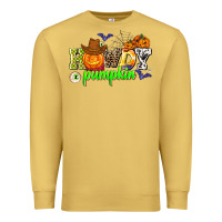 Antique Gold howdy halloween pumpkins Premium Sweatshirt - AdoDesignShop