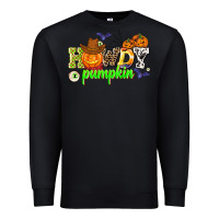 Black howdy halloween pumpkins Premium Sweatshirt - AdoDesignShop