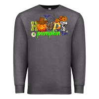 Charcoal Heather howdy halloween pumpkins Premium Sweatshirt - AdoDesignShop