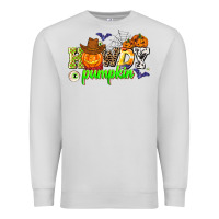 Dove Grey howdy halloween pumpkins Premium Sweatshirt - AdoDesignShop