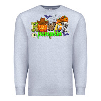 Heather Grey howdy halloween pumpkins Premium Sweatshirt - AdoDesignShop