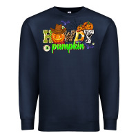 Navy howdy halloween pumpkins Premium Sweatshirt - AdoDesignShop