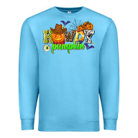 Ocean Blue howdy halloween pumpkins Premium Sweatshirt - AdoDesignShop